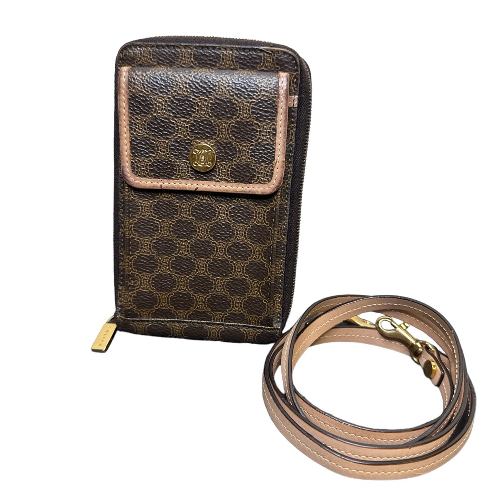 CELINE MACADAM CARD/ WALLET  PVC CROSSBODY 🌟 AUTHENTIC 🌟